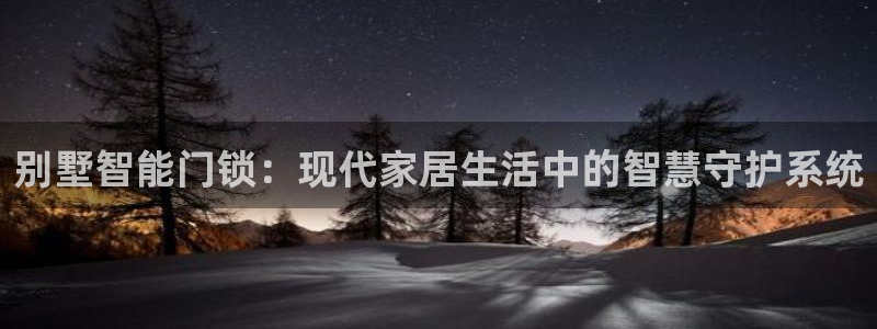 金年会官网地址：别墅智能门锁：现代家居生活中的智慧守护系统