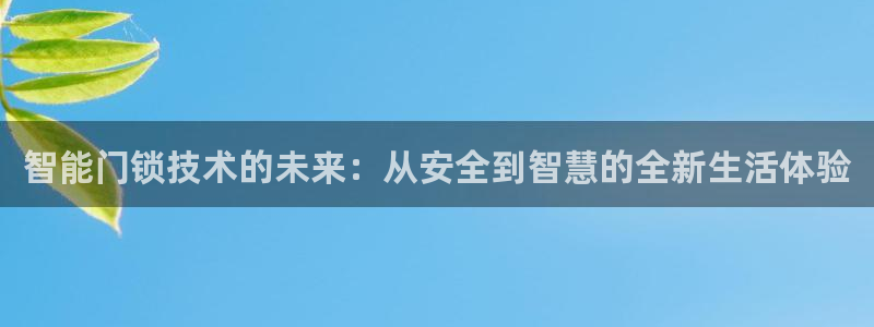 金年会下载官方：智能门锁技术的未来：从安全到智慧的全新生活体