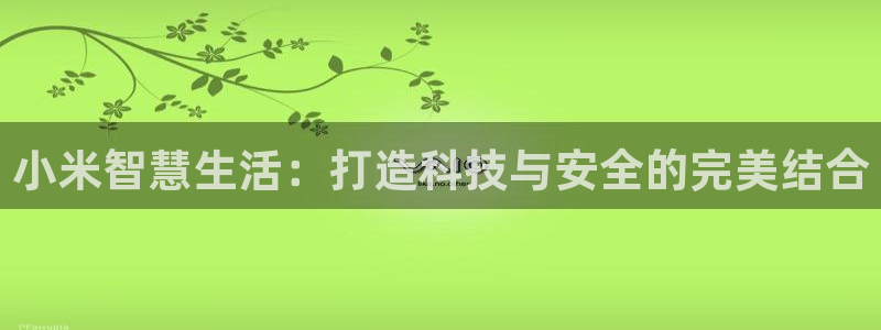 金年会金年华：小米智慧生活：打造科技与安全的完美结合