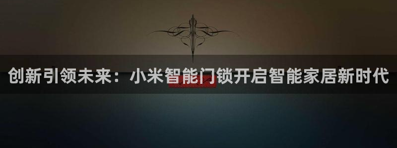 宝金年会：创新引领未来：小米智能门锁开启智能家居新时代
